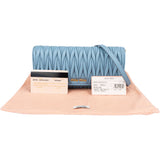 Miu Miu Blue Quilted Leather Wallet On Chain Crossbody Bag