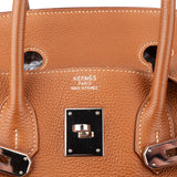 Hermès Brun Clemence Leather Birkin 35 Handbag