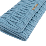 Miu Miu Blue Quilted Leather Wallet On Chain Crossbody Bag