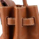 Hermès Brun Clemence Leather Birkin 35 Handbag