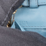Miu Miu Blue Quilted Leather Wallet On Chain Crossbody Bag