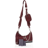 Prada Bordeaux Nylon Triangle Re-Editon Crossbody Bag