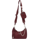 Prada Bordeaux Nylon Triangle Re-Editon Crossbody Bag