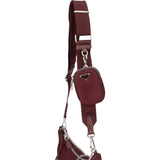 Prada Bordeaux Nylon Triangle Re-Editon Crossbody Bag
