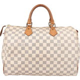 Louis Vuitton Damier Azur Monogram Speedy 35 Handbag
