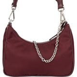 Prada Bordeaux Nylon Triangle Re-Editon Crossbody Bag