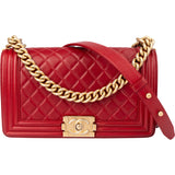 Chanel Quilted Lambskin Boy Single Flap Crossbody Bag