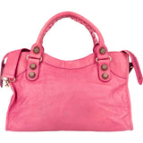 Balenciaga Pink Leather City Handbag