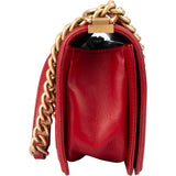 Chanel Quilted Lambskin Boy Single Flap Crossbody Bag