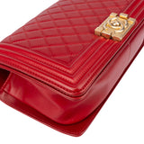 Chanel Quilted Lambskin Boy Single Flap Crossbody Bag