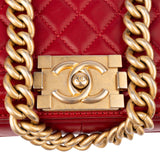 Chanel Quilted Lambskin Boy Single Flap Crossbody Bag