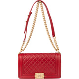 Chanel Quilted Lambskin Boy Single Flap Crossbody Bag
