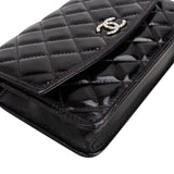 Chanel Quilted Patent Leather CC Wallet On Chain Crossbody Bag