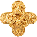 Chanel Golden Triple CC Brooch