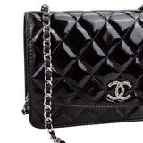 Chanel Quilted Patent Leather CC Wallet On Chain Crossbody Bag