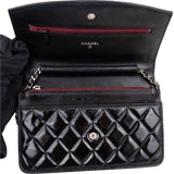 Chanel Quilted Patent Leather CC Wallet On Chain Crossbody Bag