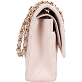 Chanel Quilted Lambskin 24K Gold Medium Double Flap Crossbody Bag