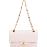 Chanel Quilted Lambskin 24K Gold Medium Double Flap Crossbody Bag