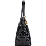 Chanel Quilted Patent Leather CC Medaillon Handbag