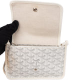 Goyard White Goyardine Monogram Plumet Flat Crossbody Bag
