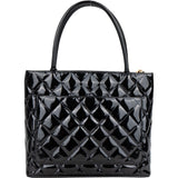 Chanel Quilted Patent Leather CC Medaillon Handbag