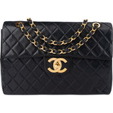 Chanel Quilted Lambskin 24K Gold Maxi Single Flap Crossbody Bag