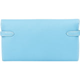 Hermès Bleu Leather Palladium Kelly Wallet