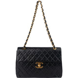 Chanel Quilted Lambskin 24K Gold Maxi Single Flap Crossbody Bag