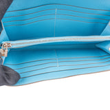 Hermès Bleu Leather Palladium Kelly Wallet