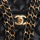 Chanel Quilted Caviar Leather Small Double Flap Crossbody Bag