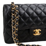 Chanel Quilted Caviar Leather Small Double Flap Crossbody Bag