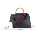 Gucci Bicolor Leather Bamboo Handbag