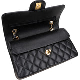 Chanel Quilted Caviar Leather Small Double Flap Crossbody Bag