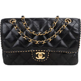 Chanel Quilted Lambskin 24K Gold Single Flap Crossbody Bag