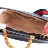 Gucci Bicolor Leather Bamboo Handbag