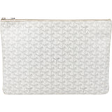 Goyard White Goyardine Monogram Senat MM Clutch