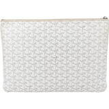 Goyard White Goyardine Monogram Senat MM Clutch
