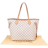 Louis Vuitton Damier Azur Monogram Neverfull MM Shopper Handbag