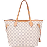 Louis Vuitton Damier Azur Monogram Neverfull MM Shopper Handbag