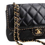 Chanel Quilted Lambskin 24K Gold Single Flap Crossbody Bag