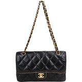 Chanel Quilted Lambskin 24K Gold Single Flap Crossbody Bag
