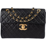 Chanel Quilted Lambskin 24K Gold Maxi Single Flap Crossbody Bag