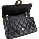 Chanel Quilted Lambskin 24K Gold Single Flap Crossbody Bag