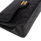 Chanel Quilted Lambskin 24K Gold Double Flap Crossbody Bag