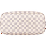Louis Vuitton Damier Azur Monogram Neverfull MM Shopper Handbag