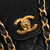 Chanel Quilted Lambskin 24K Gold Double Flap Crossbody Bag