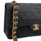 Chanel Quilted Lambskin 24K Gold Double Flap Crossbody Bag