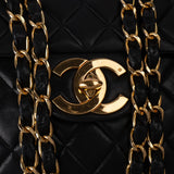 Chanel Quilted Lambskin 24K Gold Maxi Single Flap Crossbody Bag