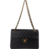 Chanel Quilted Lambskin 24K Gold Maxi Single Flap Crossbody Bag