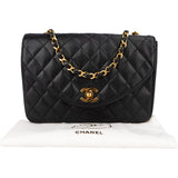 Chanel Quilted Lambskin 24K Gold Single Flap Crossbody Bag